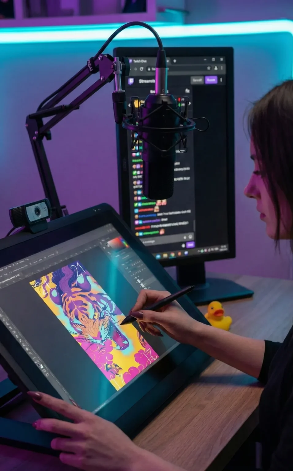 Camille BONNET dessine carte jeu de tarot sur tablette graphique en direct